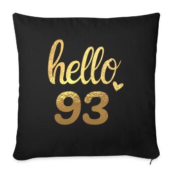 Hello 93 gold - Sofa pillowcase 17,3'' x 17,3'' (45 x 45 cm) - black - Front