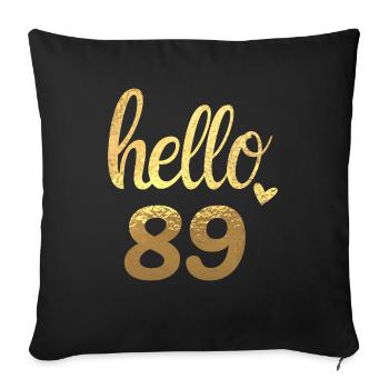 Hello 89 doré - Housse de coussin décorative 45 x 45 cm - noir - Devant