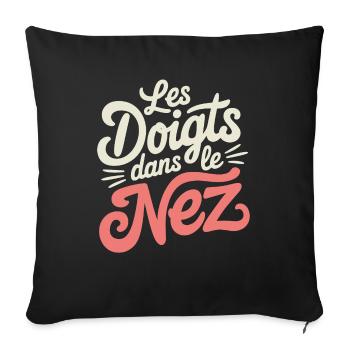 Les doigts dans le nez - Housse de coussin décorative 45 x 45 cm - noir - Devant