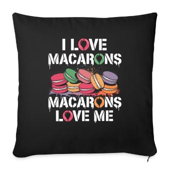 Macarons pour l’âme - Housse de coussin décorative 45 x 45 cm - noir - Devant