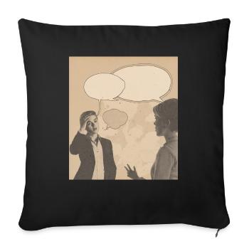 Retro-Konversation - Sofakissenbezug 45 x 45 cm - Schwarz - Vorne