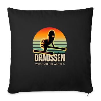 Indoor training: Outdoor is overrated! - Sofa pillowcase 17,3'' x 17,3'' (45 x 45 cm) - black - Front
