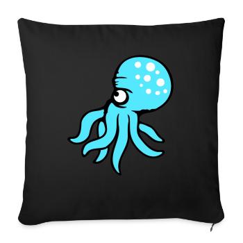 Pieuvre, pieuvre, pieuvre, céphalopode, mauvais œil - Housse de coussin décorative 45 x 45 cm - noir - Devant