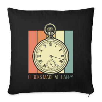 Watches make me happy - Sofa pillowcase 17,3'' x 17,3'' (45 x 45 cm) - black - Front