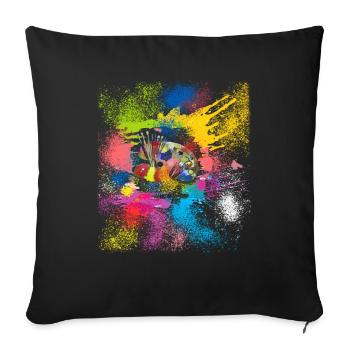 Die Kunst des Malens - Sofakissenbezug 45 x 45 cm - Schwarz - Vorne
