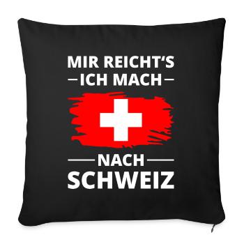Croix de vacances du drapeau suisse disant "suisse - Housse de coussin décorative 45 x 45 cm - noir - Devant