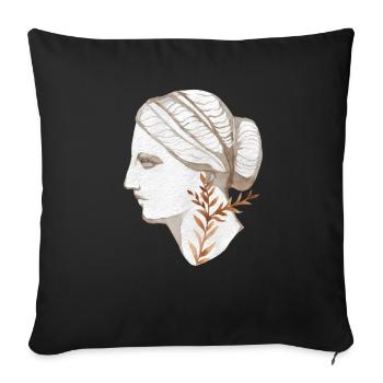 Head woman watercolor Ancient Rome - Sofa pillowcase 17,3'' x 17,3'' (45 x 45 cm) - black - Front