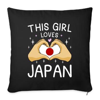 Japan Flag This Girl Nihon Japanese Flag Heart - Sofa pillowcase 17,3'' x 17,3'' (45 x 45 cm) - black - Front