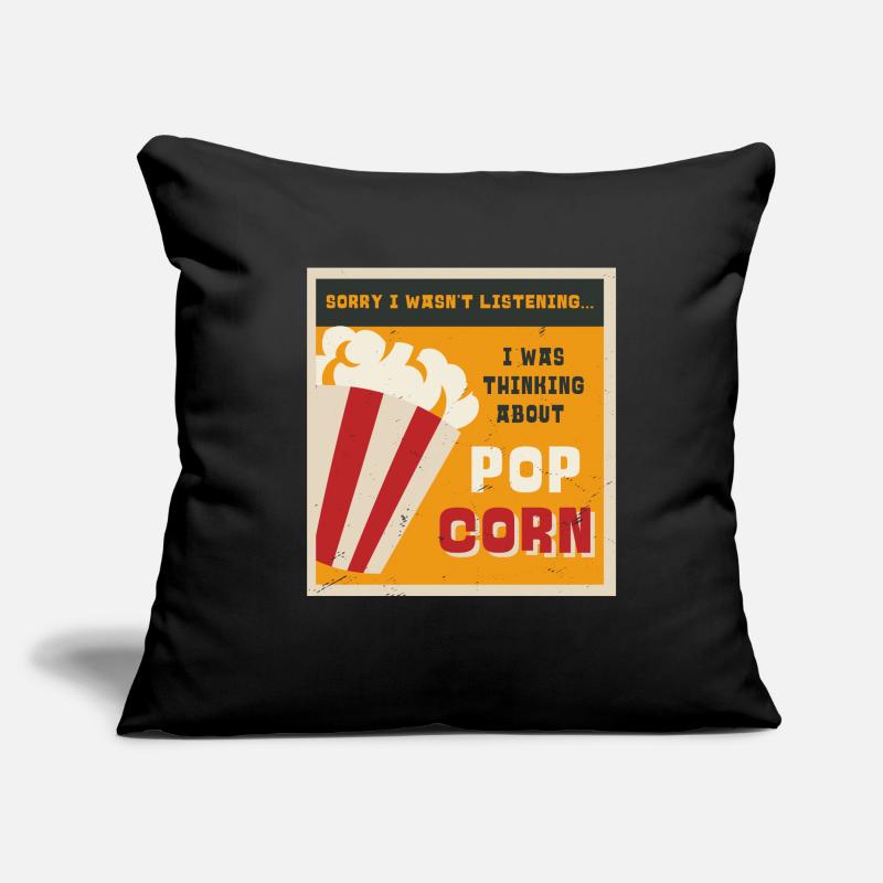 Manger du pop-corn Ironic Saying Corn Pop Corn Housse de coussin décorative 45 x 45 cm