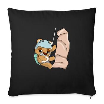 Escalade En rappel Ours BD - Housse de coussin décorative 45 x 45 cm - noir - Devant