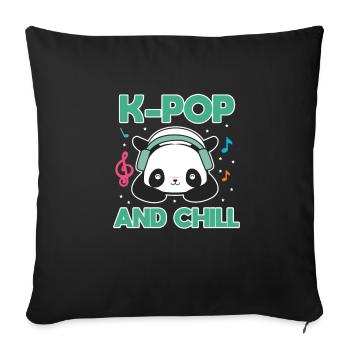 K-Pop Pop Music Corée Coréen Groupe Cadeau - Housse de coussin décorative 45 x 45 cm - noir - Devant