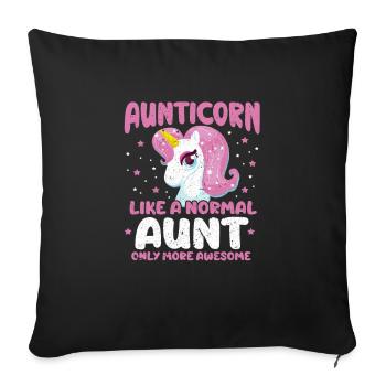 tante - Housse de coussin décorative 45 x 45 cm - noir - Devant