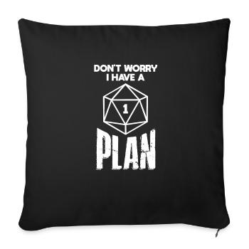 D20 - Housse de coussin décorative 45 x 45 cm - noir - Devant