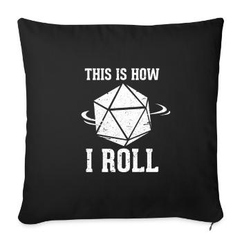 D20 DM Dice Board Game Fantasy Gaming Gift - Sofa pillowcase 17,3'' x 17,3'' (45 x 45 cm) - black - Front