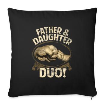 Duo Père Fille - Housse de coussin décorative 45 x 45 cm - noir - Devant