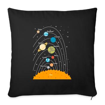 Cadeau astronomie astronomie astronomie planète planète - Housse de coussin décorative 45 x 45 cm - noir - Devant