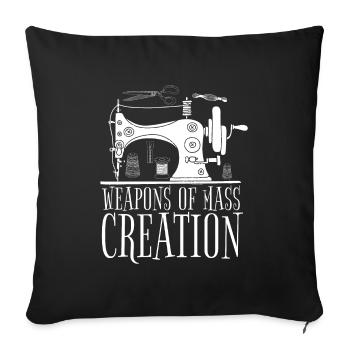 Sewing seamstress Funny saying gift sewing machine - Sofa pillowcase 17,3'' x 17,3'' (45 x 45 cm) - black - Front