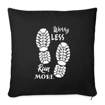 Run Joggen Running Marathon Geschenk Läufer - Sofakissenbezug 45 x 45 cm - Schwarz - Vorne