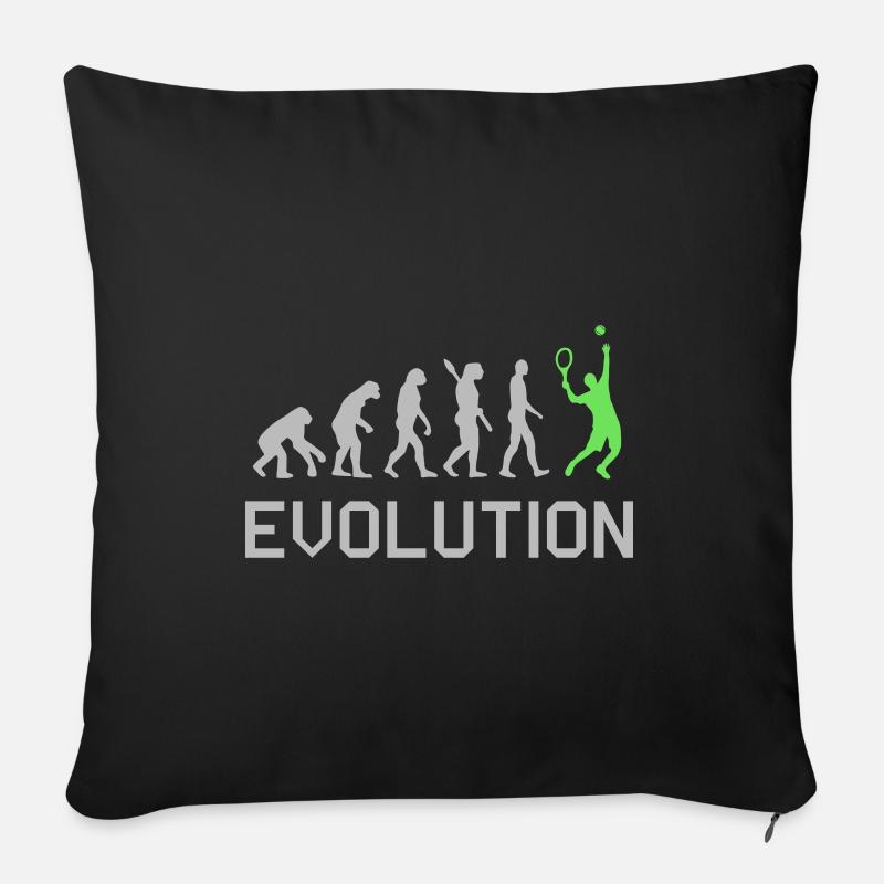 Tshirt Tennis Evolution - Housse de coussin décorative 45 x 45 cm - noir