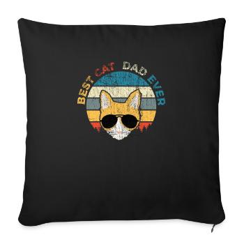 Best Cat Dad Ever Vintage Cat Daddy Father Gift - Sofa pillowcase 17,3'' x 17,3'' (45 x 45 cm) - black - Front