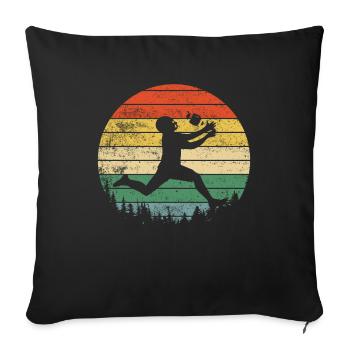 Football américain - Housse de coussin décorative 45 x 45 cm - noir - Devant
