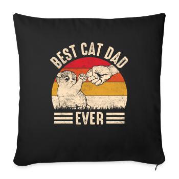 Bester Katzen Papa der Welt | Katze Papa Geschenk - Sofakissenbezug 45 x 45 cm - Schwarz - Vorne