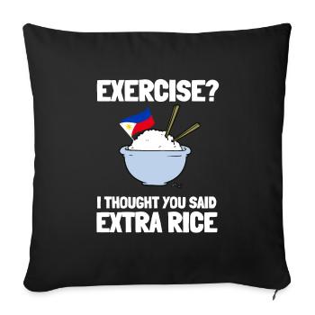 Phillipino Filipino Rice Lover Pinoy Foodie - Sofakissenbezug 45 x 45 cm - Schwarz - Vorne