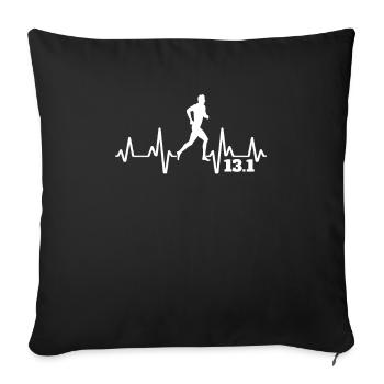 13.1 Marathon Heartbeat Gift - Sofa pillowcase 17,3'' x 17,3'' (45 x 45 cm) - black - Front