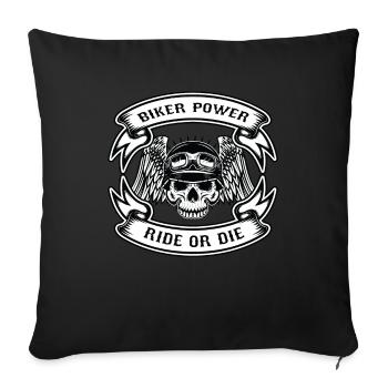 Biker Power Ride or la moto biker - Housse de coussin décorative 45 x 45 cm - noir - Devant