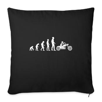 t shirt evolution moto humour motard homme - Housse de coussin décorative 45 x 45 cm - noir - Devant