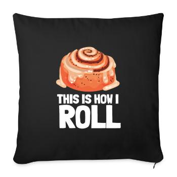 Cinnamon Roll Cinnamon Buns And Cinnamon Swirl - Sofakissenbezug 45 x 45 cm - Schwarz - Vorne