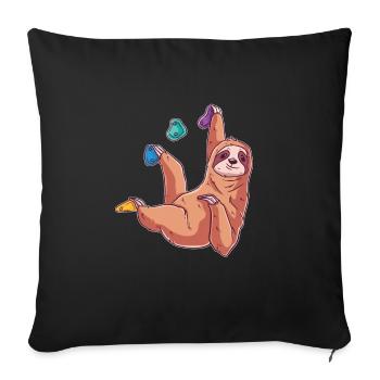 Wall Climbing Hiking Sloth Rock Climber - Sofa pillowcase 17,3'' x 17,3'' (45 x 45 cm) - black - Front