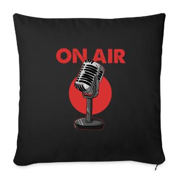 On Air Podcast Microphone Radio Show Presenter - Sofa pillowcase 17,3'' x 17,3'' (45 x 45 cm) - black - Front