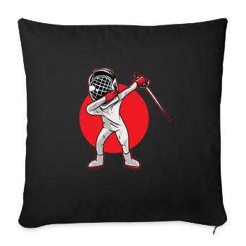 Sword Fencer Floret Sword Sabre Fencing - Sofa pillowcase 17,3'' x 17,3'' (45 x 45 cm) - black - Front