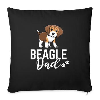 beagle dad - papa - Vater - Sofakissenbezug 45 x 45 cm - Schwarz - Vorne