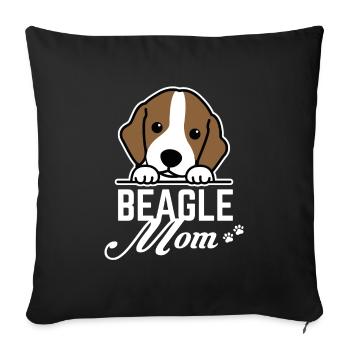 Beagle Mom - Mama - Mutter - Sofakissenbezug 45 x 45 cm - Schwarz - Vorne