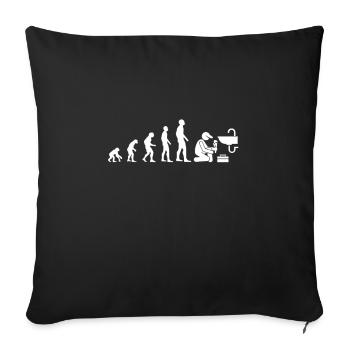 evolution plombier humour plomberie homme drole - Housse de coussin décorative 45 x 45 cm - noir - Devant