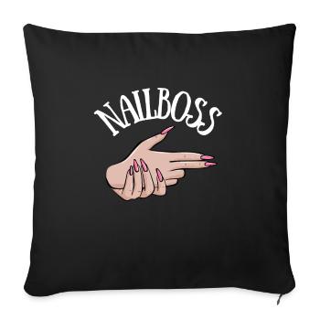 Nail Technician Nail Tech Artist Salon & - Sofa pillowcase 17,3'' x 17,3'' (45 x 45 cm) - black - Front
