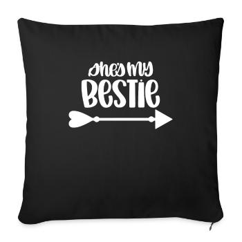 She's My Bestie - Sofa pillowcase 17,3'' x 17,3'' (45 x 45 cm) - black - Front