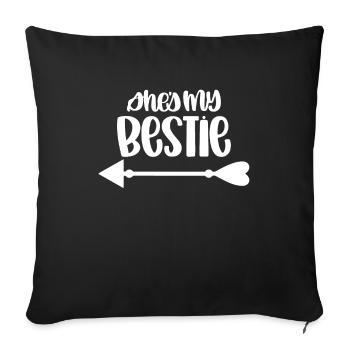 She's My Bestie - Sofa pillowcase 17,3'' x 17,3'' (45 x 45 cm) - black - Front