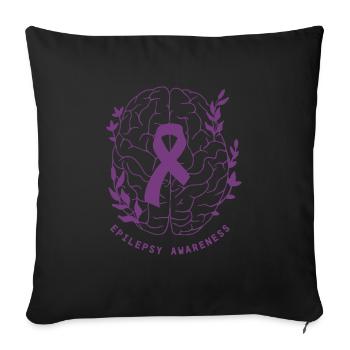 Epilepsy Awareness We Wear Purple Epilepsy Brain - Sofa pillowcase 17,3'' x 17,3'' (45 x 45 cm) - black - Front
