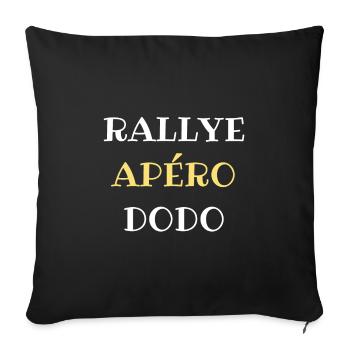 rallye apero dodo humour rallye automobile drole - Housse de coussin décorative 45 x 45 cm - noir - Devant