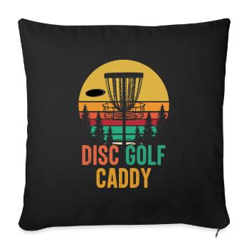 Disc Golf Caddy Golf Liebhaber Golfer Retro Vintage - Sofakissenbezug 45 x 45 cm - Schwarz - Vorne