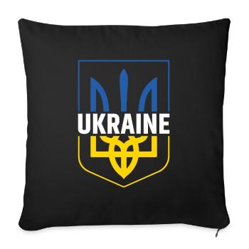 Ukraine - Sofa pillowcase 17,3'' x 17,3'' (45 x 45 cm) - black - Front