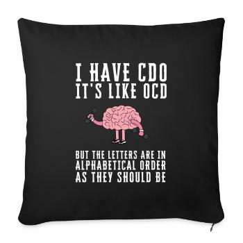 OCD Obsessive Compulsive Disorder Awareness - Sofa pillowcase 17,3'' x 17,3'' (45 x 45 cm) - black - Front