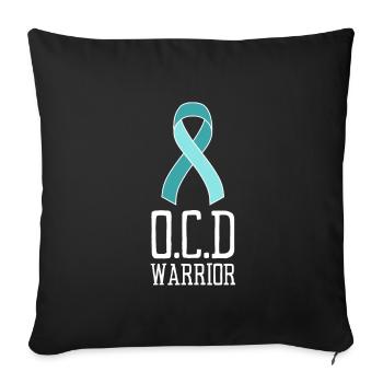OCD Obsessive Compulsive Disorder Awareness - Sofa pillowcase 17,3'' x 17,3'' (45 x 45 cm) - black - Front