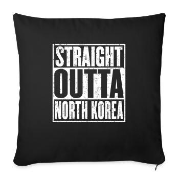 Straight Outta North Korea Vintage - Sofa pillowcase 17,3'' x 17,3'' (45 x 45 cm) - black - Front
