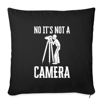 Arpenteur-géomètre topographe et - Housse de coussin décorative 45 x 45 cm - noir - Devant