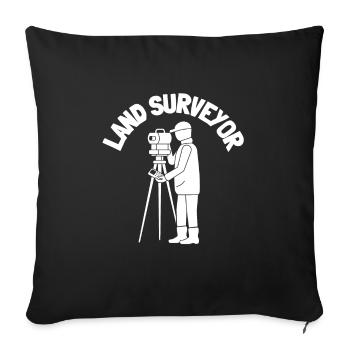 Arpenteur-géomètre topographe et - Housse de coussin décorative 45 x 45 cm - noir - Devant