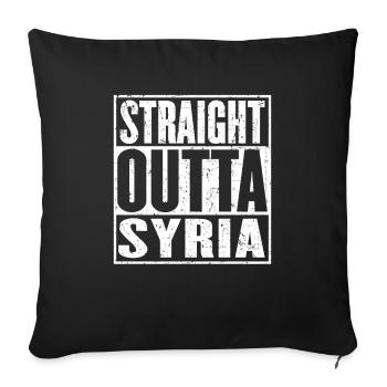 Straight Outta Syrie Vintage - Housse de coussin décorative 45 x 45 cm - noir - Devant